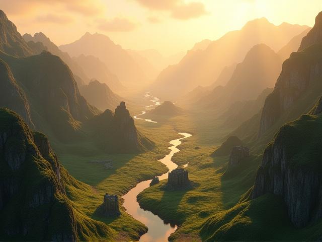 Entorno 3D detallado de un mundo abierto de videojuego